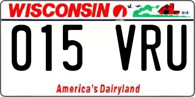 WI license plate 015VRU