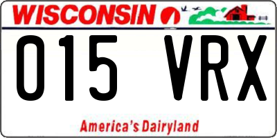 WI license plate 015VRX