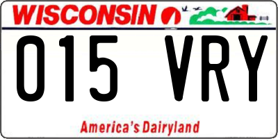 WI license plate 015VRY