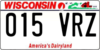 WI license plate 015VRZ