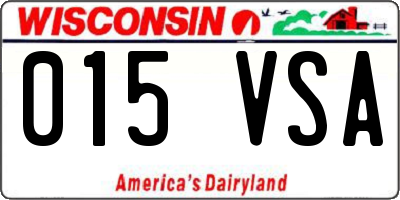 WI license plate 015VSA