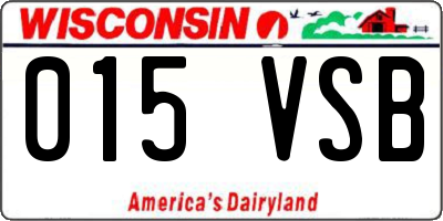 WI license plate 015VSB