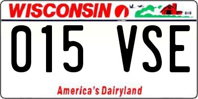 WI license plate 015VSE