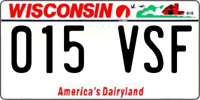 WI license plate 015VSF