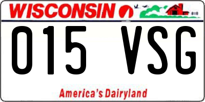 WI license plate 015VSG
