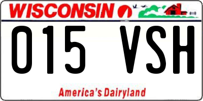 WI license plate 015VSH