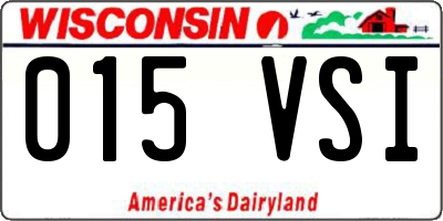 WI license plate 015VSI