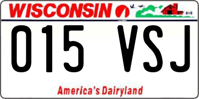 WI license plate 015VSJ