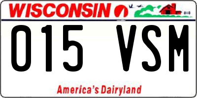 WI license plate 015VSM