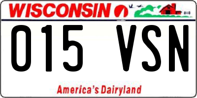 WI license plate 015VSN