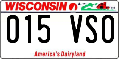 WI license plate 015VSO