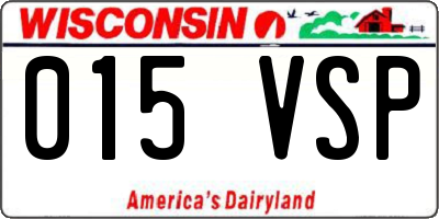 WI license plate 015VSP