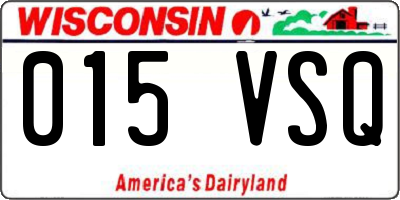 WI license plate 015VSQ