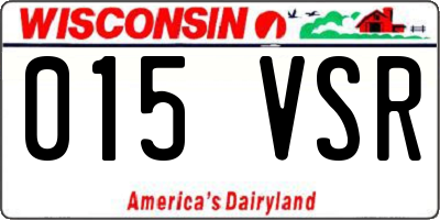 WI license plate 015VSR