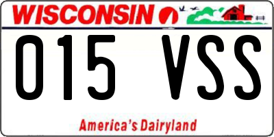 WI license plate 015VSS