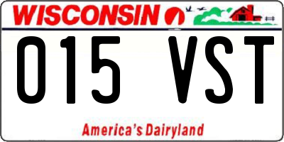 WI license plate 015VST