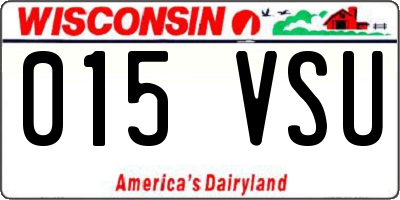 WI license plate 015VSU