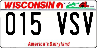 WI license plate 015VSV