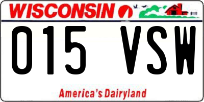 WI license plate 015VSW