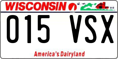 WI license plate 015VSX