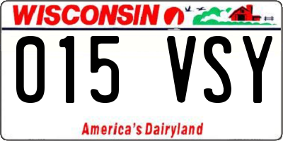 WI license plate 015VSY