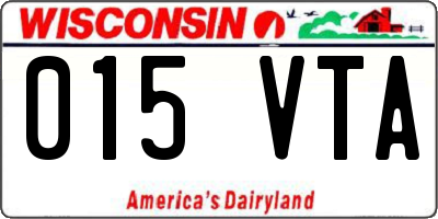 WI license plate 015VTA