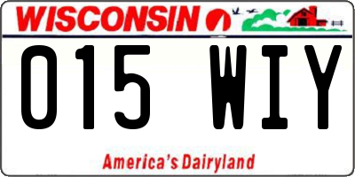 WI license plate 015WIY