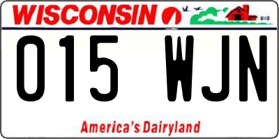 WI license plate 015WJN