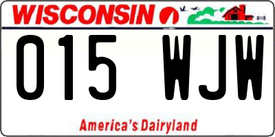 WI license plate 015WJW