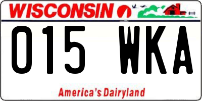 WI license plate 015WKA