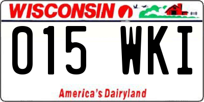 WI license plate 015WKI