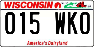 WI license plate 015WKO