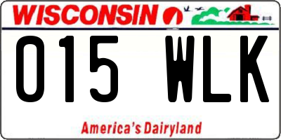 WI license plate 015WLK