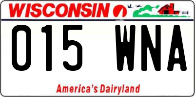 WI license plate 015WNA