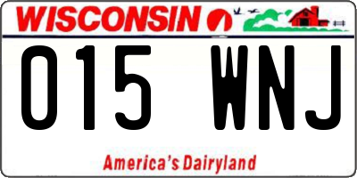 WI license plate 015WNJ