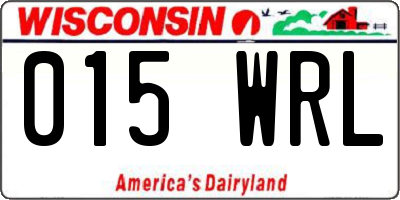 WI license plate 015WRL