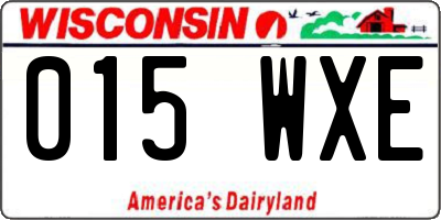 WI license plate 015WXE