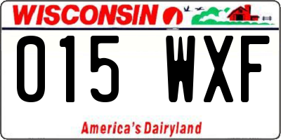 WI license plate 015WXF