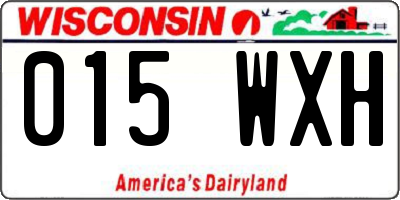 WI license plate 015WXH