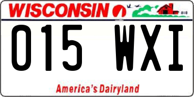 WI license plate 015WXI