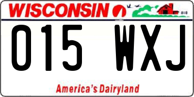 WI license plate 015WXJ