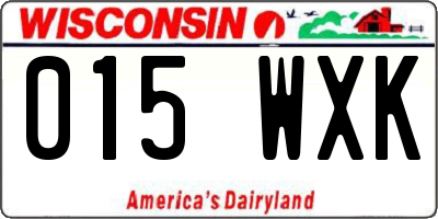 WI license plate 015WXK
