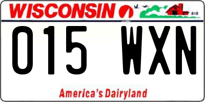 WI license plate 015WXN