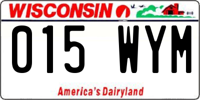 WI license plate 015WYM