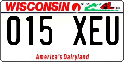 WI license plate 015XEU