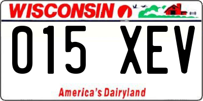 WI license plate 015XEV