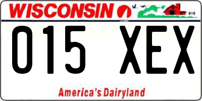 WI license plate 015XEX