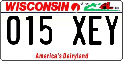 WI license plate 015XEY