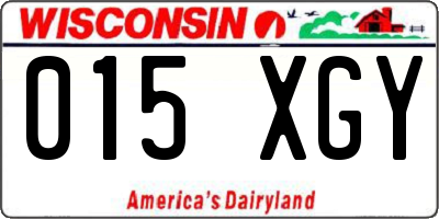 WI license plate 015XGY