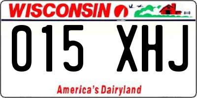 WI license plate 015XHJ